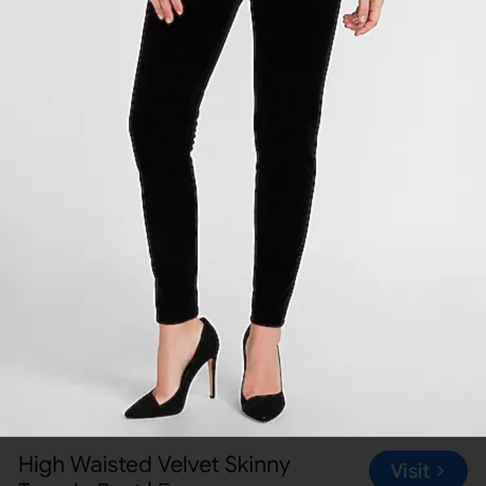 Express Black Velvet Skinny Pants.